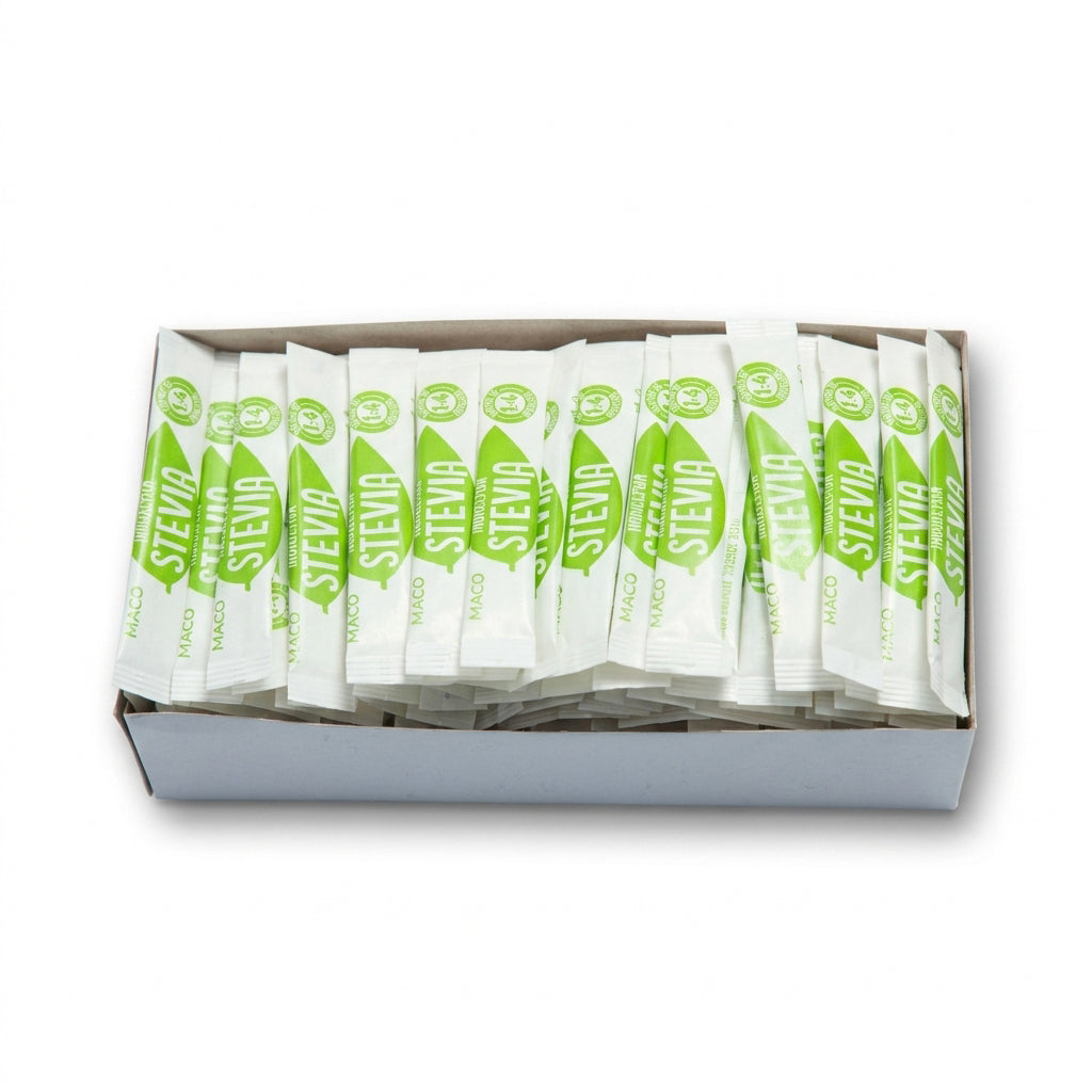 Îndulcitor Stevia Maco 1g — Raport 1:4, 0 Calorii, Cutie 200 Buc